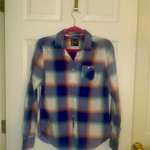 American Eagle Plaid Button Up Shirt Size Medium